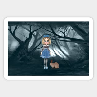 Girl in the forest Sticker